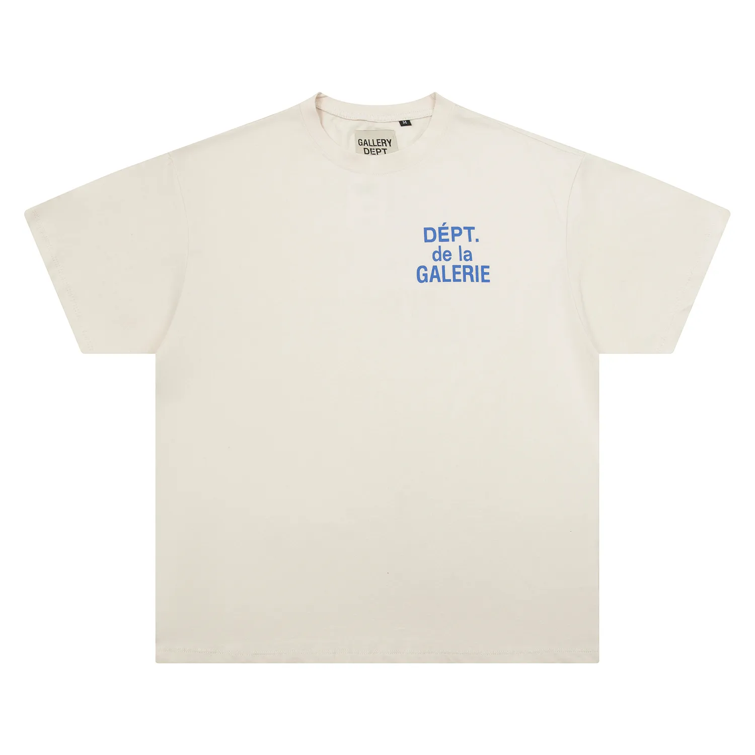 648#Gallery Dept New Classic Basic French Letters LOGO Basic Slogan Round Neck Short Sleeve T-Shirt Pure Cotton Tee Royal Blue Red Lake Blue Apricot Print Blue Apricot Print Black S～XL p90